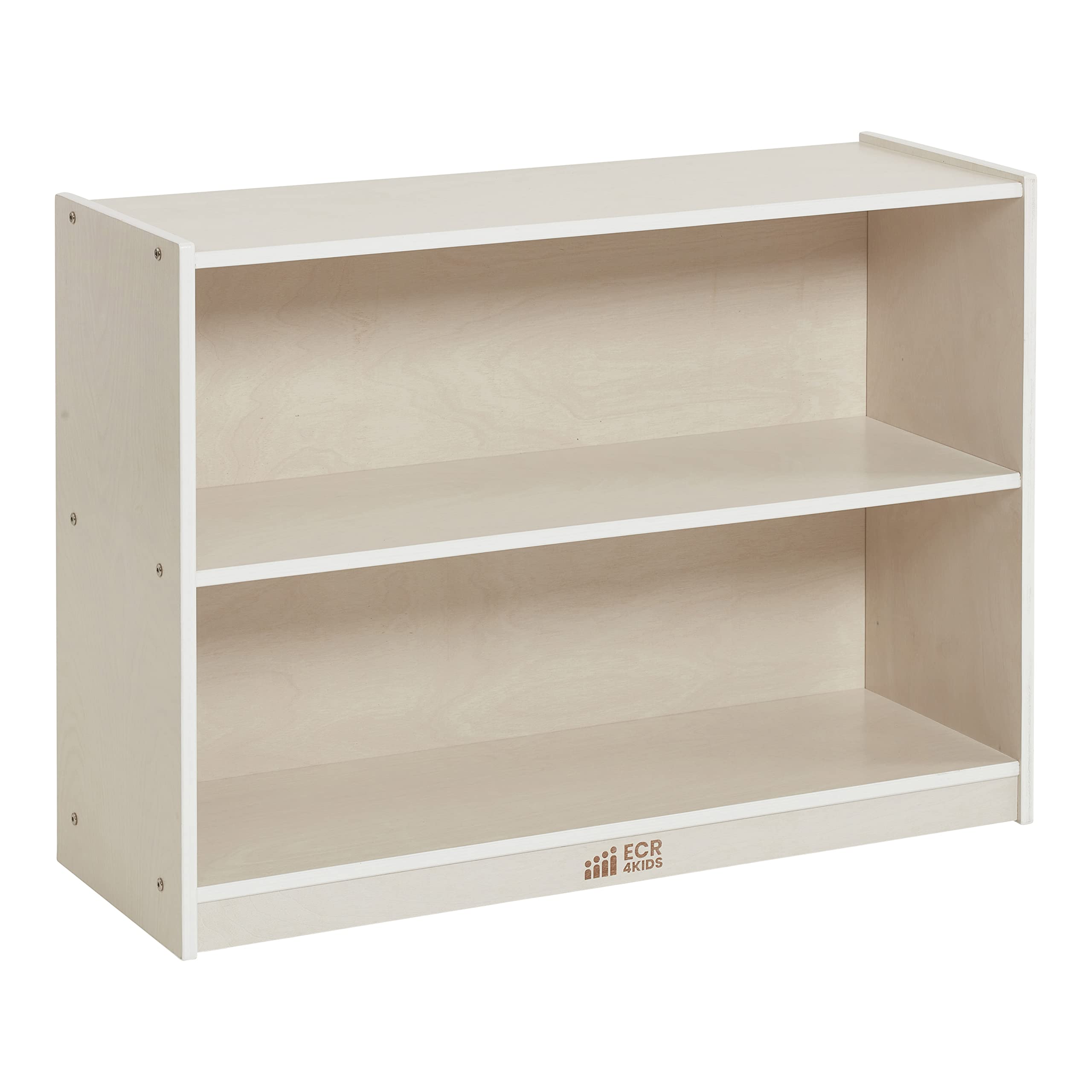 ECR4Kids 2-Shelf Mobile Storage Cabinet, Classroom Furniture, White Wash