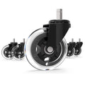 Gbl 5 X Office Chair Caster Wheels Replacement  Universal Quiet & Smooth Rollerblade Rubber Wheels  Safe For All Floor Types