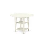 East West Furniture Subo3-Lwh-Lc 3 Piece Dining Room Furniture Set Contains A Round Dining Table With Dropleaf & Shelves And 2 Faux Leather Upholstered Chairs, 42X42 Inch, Linen White