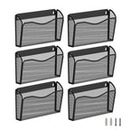Bohdk Wall File Organizer, Mesh Hanging File Organizer, Home Office Organization And Storage, 6 Single Pockets Document Magazine