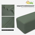 Easy-Going Stretch Ottoman Cover Folding Storage Stool Furniture Protector Soft Rectangle Slipcover With Elastic Bottom (Large, Grayish Green)