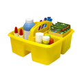 Storex 3-Compartment Small Caddy - Multipurpose Classroom Organizer With Handle, Lemon, 6-Pack (00950A06C)