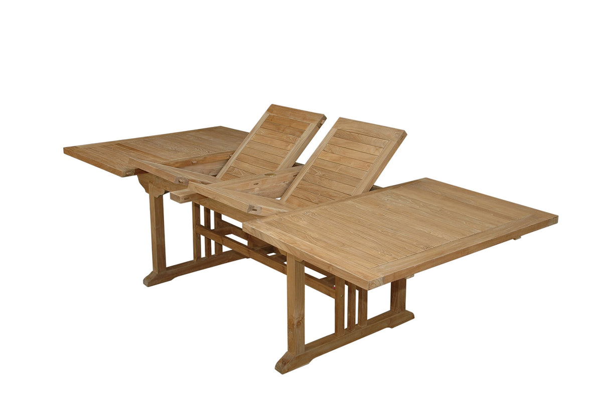 Anderson Teak Sahara Rectangular Double Extension Table, 106-Inch