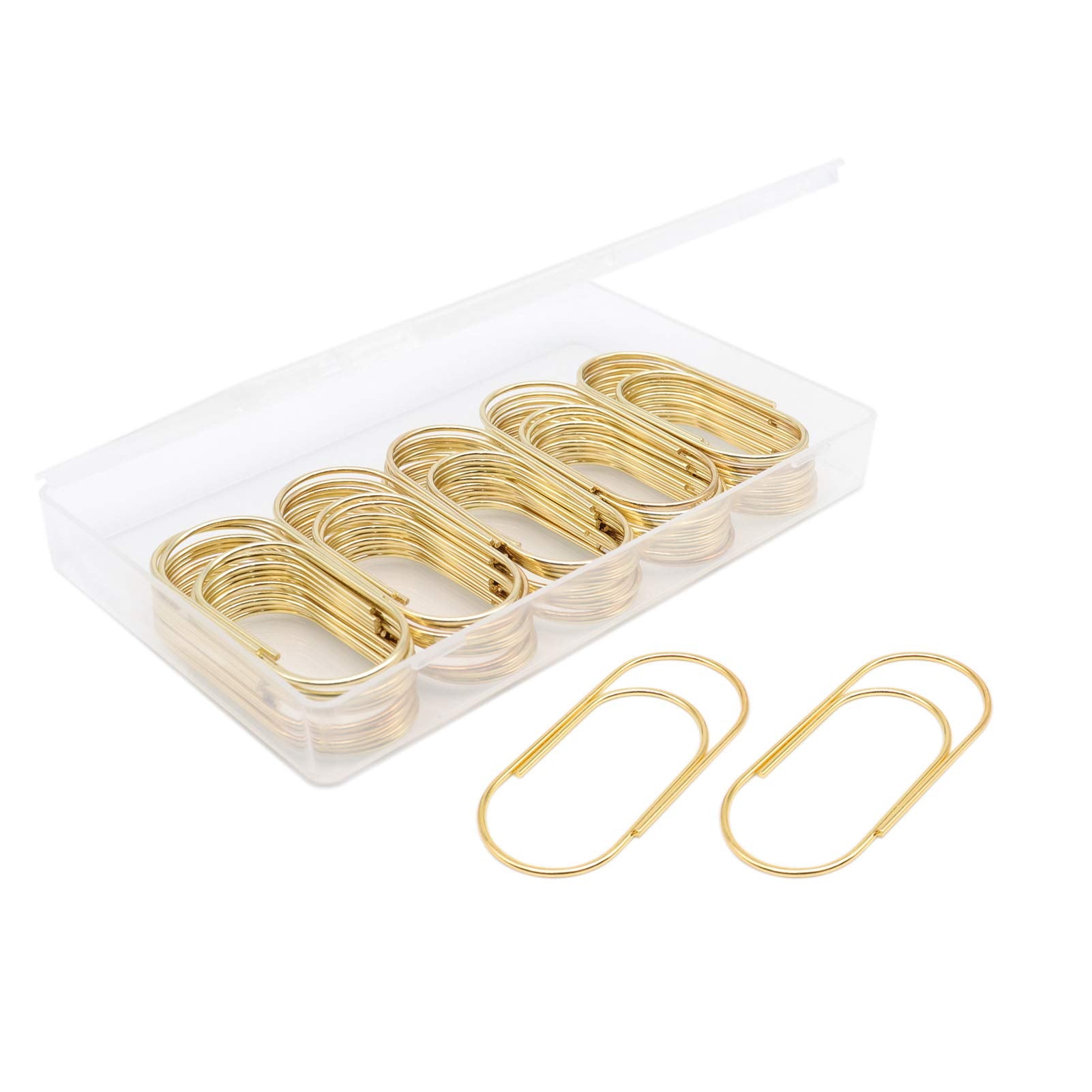 Yopink Gold Paper Clips, Jumbo/Large, Non-Skid And Smooth, 50 Clips/Box