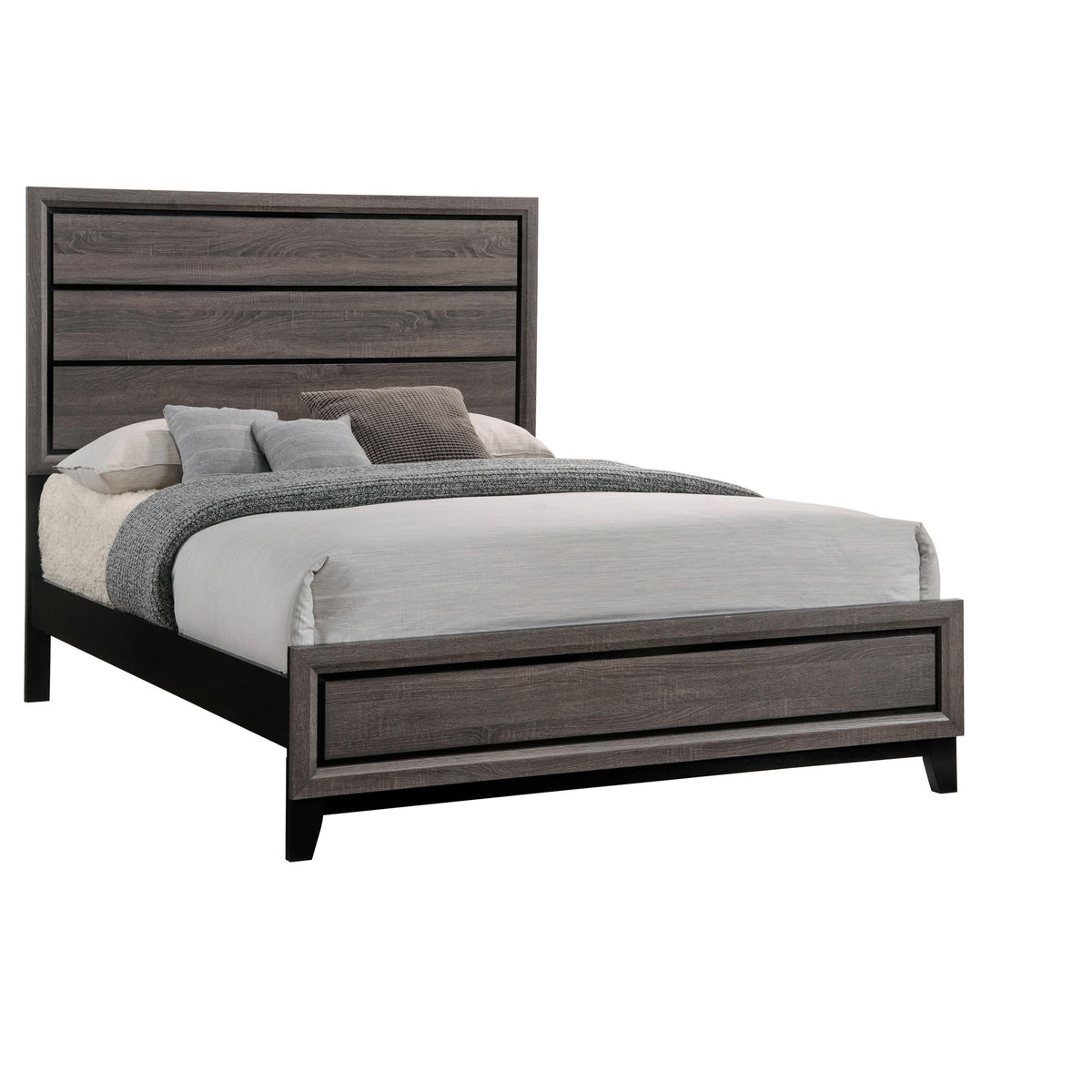 Coaster Home Furnishings Watson Transitional Wood Queen Size Panel Bed Frame 57-inch Headboard Grey Oak 212421Q
