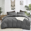 Luxlovery Grey Comforter Set Twin Dark Grey Bedding Comforter Sets Minimalist Gray Blanket Quilts Solid Breathable Soft Quilts M
