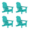 Westintrends Outdoor Adirondack Chairs Set Of 4, Plastic Fire Pit Chair, Weather Resistant Folding Patio Lawn Chair For Outside Deck Garden Backyardf Balcony, Turquoise