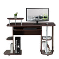 TECHNI MOBILI Complete Computer Workstation Desk With Storage. Color: Chocolate
