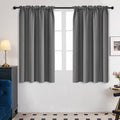Deconovo Soild Rod Pocket Blackout Curtains, Light Grey, 42W X 45L