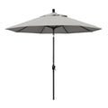 California Umbrella Gspt908302-5402 9' Round Aluminum Market, Crank Lift, Push Button Tilt, Black Pole, Sunbrella Granite Patio