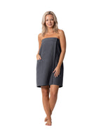 Robe Direct Quick Dry, Lightweight Waffle Spa/Bath Wrap With Adjustable Closure & Elastic Top (Dark Gray, Xx-Large)