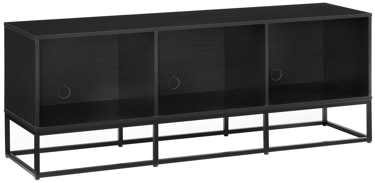 Crosley Furniture Enzo Large Vinyl Record Storage TV Stand and Entertainment Center, Media Console, Black