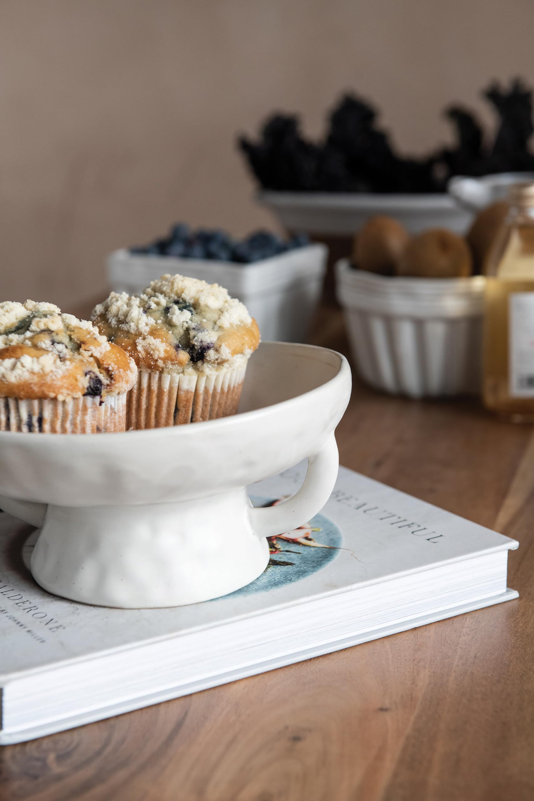 Creative Co-Op Stoneware Bowl W Reactive Glaze, White