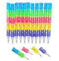 Zugar Land Colorful Transparent Stackable Bear Shaped Pencils (5') Fine Point Already Sharpened Ready To Use! 5 Parts And 5 Col