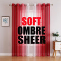 G2000 Sheer Curtains & Drapes 84 Inches Long Red and White Ombre Curtains for Bedroom Living Room Window Curtains Light Filterin