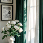 Lazzzy Blackout Velvet Curtains Green Thermal Insulated Curtains 90 Inch Long Drapes For Bedroom Living Room Darkening Window Treatments Grommet Living Room Curtains Set Of 2 Panels Emerald Green