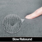 Itsoft Memory Foam Bath Mat Non Slip Absorbent Super Cozy Velvet Bathroom Rug Carpet, Machine Washable, 16 X 24 Inches Gray