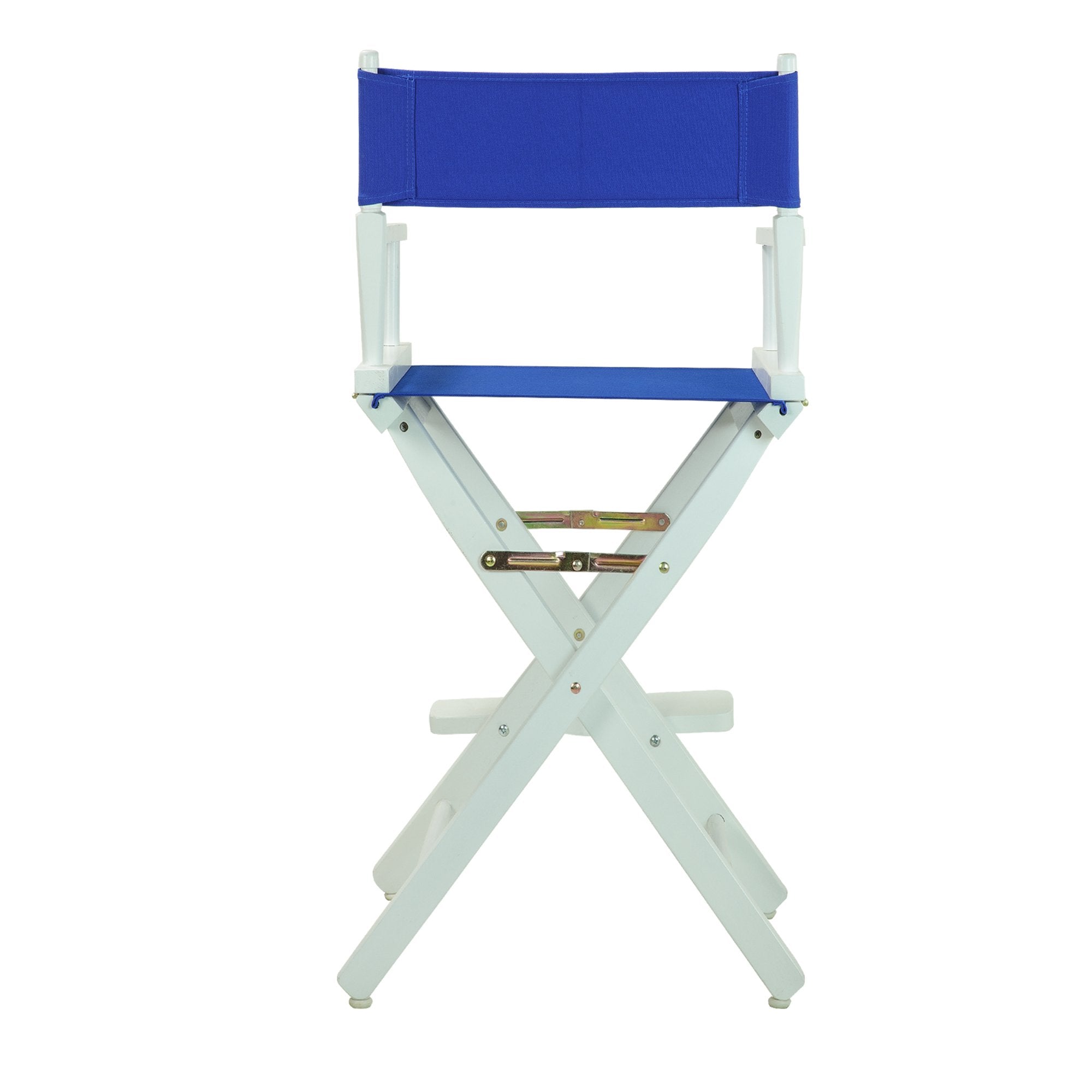 Casual Home Director'S Chair ,White Frame/Royal Blue Canvas,30" - Bar Height
