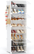 HOMICKER Shoe Storage,8 Tier Shoe Rack Organizer for Closet Shoe Cabinet with Door Shoe Shelves for Closet,Entryway,Hallway,Bedr