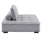 Modway Saunter Tufted Fabric Armless Chair, Light Gray