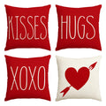 Avoin Valentine'S Day Saying Throw Pillow Cover, 20 X 20 Inch Holiday Kisses Hugs Xoxo Love Heart Arrow Anniversary Wedding Cush