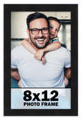 8x12 Frame Black Picture Frame - Complete Modern Photo Frame Includes UV Acrylic Shatter Guard Front, Acid Free Foam Backing Boa