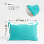 2-Pack Stretch Pillow Cases - Jersey Knit & Envelope Closure Pillowcases With Ultra Soft T-Shirt Like Polyester Blend - Suitable