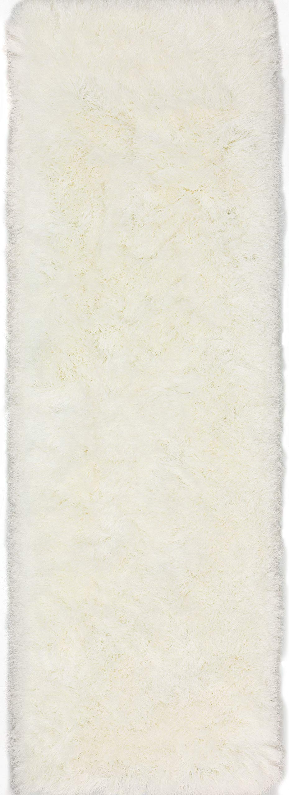 Addison Rugs Aurora Aau31 Pearl 2'3" X 7'6" Rectangle Soft Shag Runner Rug, Easy Clean, Plush, Bedroom, Entryway, Laundry Room, Living Room, Dining Room, Kitchen Rug