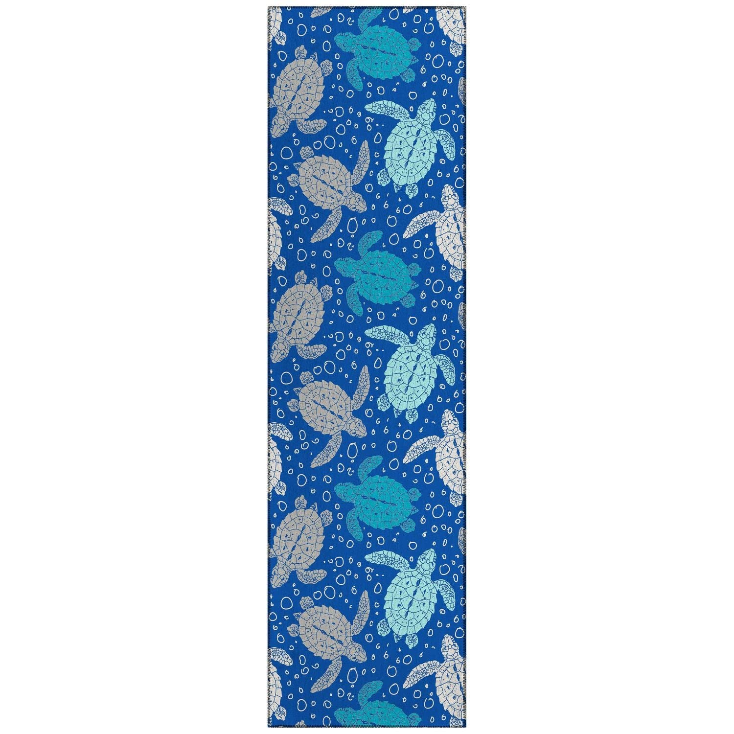 Seabreeze Sz13 Blue Coastal Rug Runner 2' 3" X 7 ' 6"