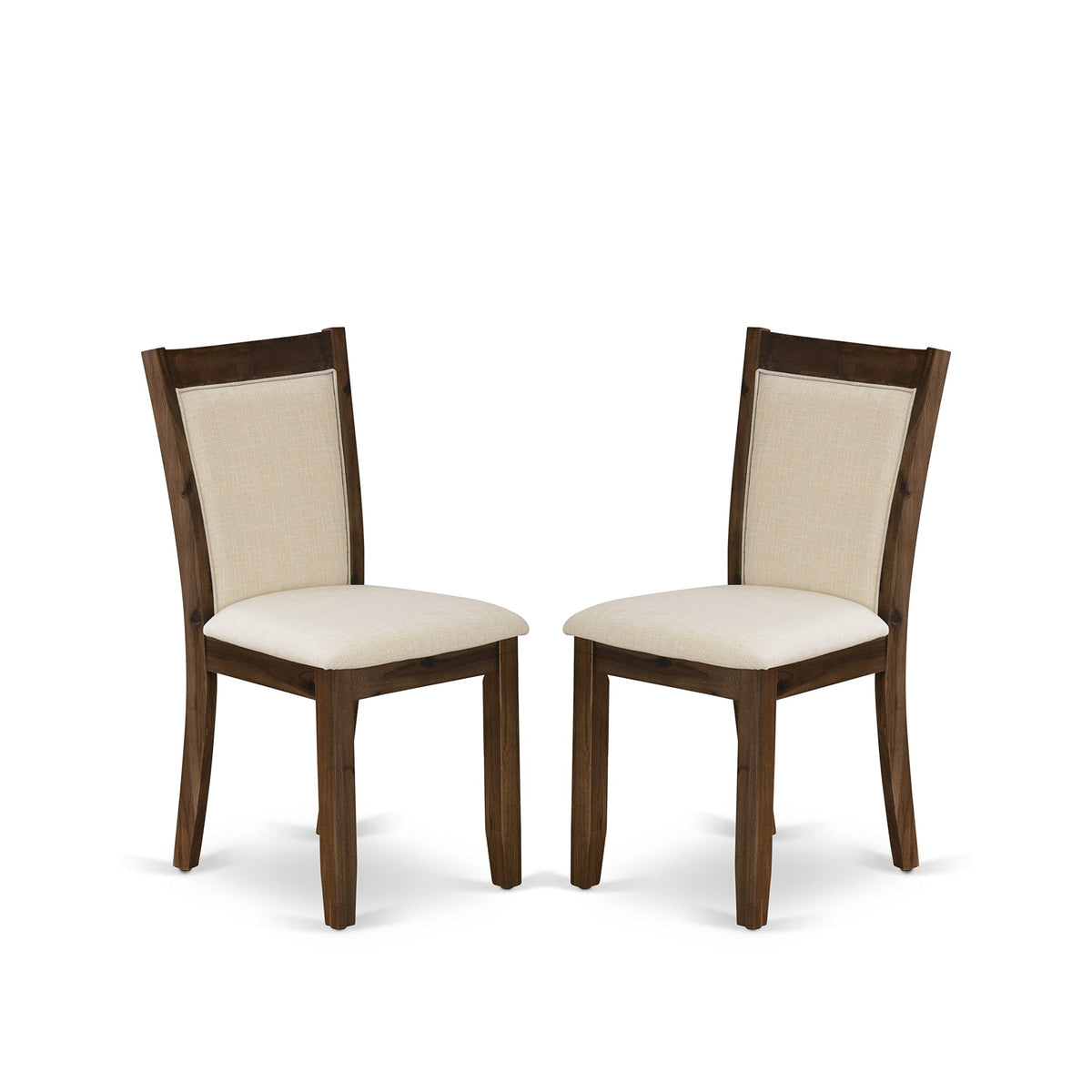 East West Furniture Cnmz5-Nn-32 5 Piece Dining Set Includes A Rectangle Rustic Wood Dining Room Table And 4 Light Beige Linen Fabric Upholstered Chairs, 36X60 Inch, Walnut