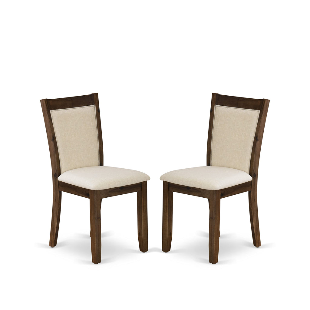 East West Furniture Lamz5-N8-32 5 Piece Dining Table Set Includes A Rectangle Kitchen Table With Removable Leaf And 4 Light Beige Linen Fabric Upholstered Chairs, 42X92 Inch, Walnut