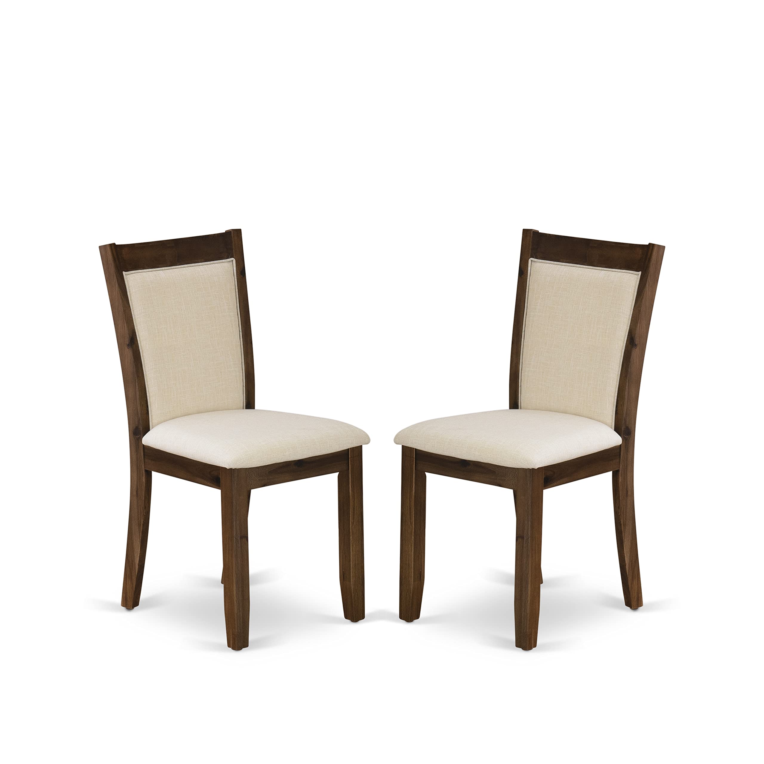 East West Furniture Lamz5-N8-32 5 Piece Dining Table Set Includes A Rectangle Kitchen Table With Removable Leaf And 4 Light Beige Linen Fabric Upholstered Chairs, 42X92 Inch, Walnut