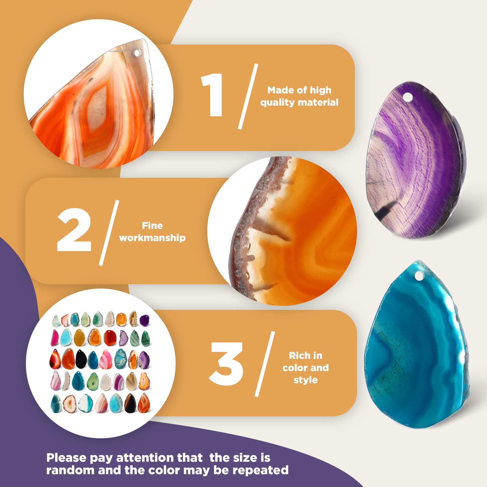 Junkin 100 Pieces Geode Agate Slice Crystals Bulk Polished Geodes Stones Agate Light Table Slices Crystals Healing Irregular Aga