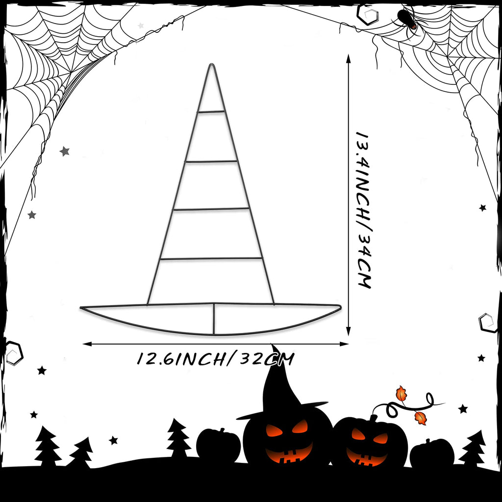 Hotop Witch Hat Shaped Metal Wreath Frame Pirate Ship Elf Hat Shape Wreath Form Metal Frame For Halloween Christmas Diy Craft Ho