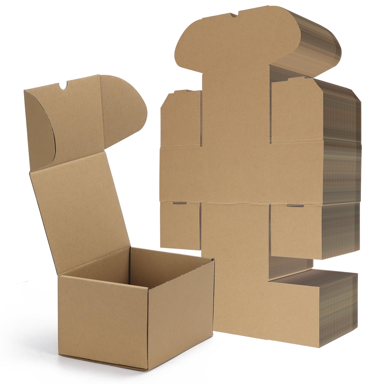 Rlavbl 7X5X4 Small Shipping Boxes Set Of 50, Brown Corrugated Cardboard Box For Packing, Mailing, Business