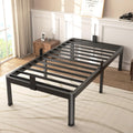 Fuiobyvv Twin Bed Frames With Round Corner Edge Legs, 14 Inch High 3500 Lbs Heavy Duty Metal Platform Bed Frame Twin Size, No Bo