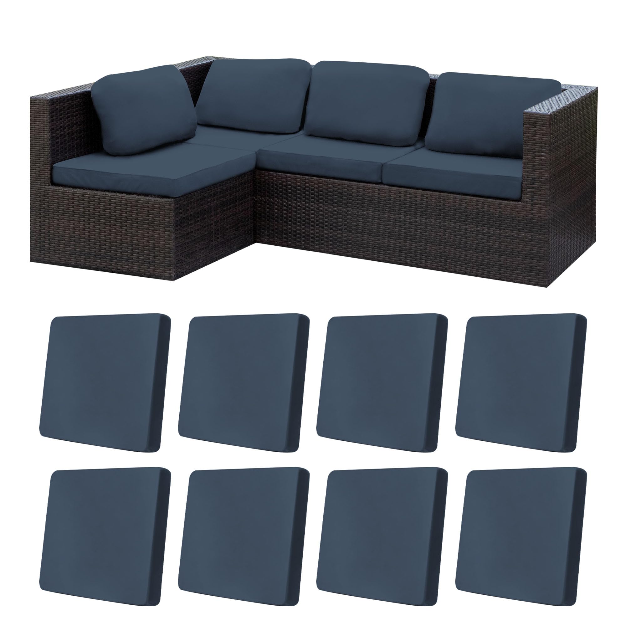 8Pcs Stretch Patio Cushion Covers Outdoor Cushion Covers,Outdoor Couch Cushion Covers Replacement,Outdoor Sofa Cushion Covers Pa