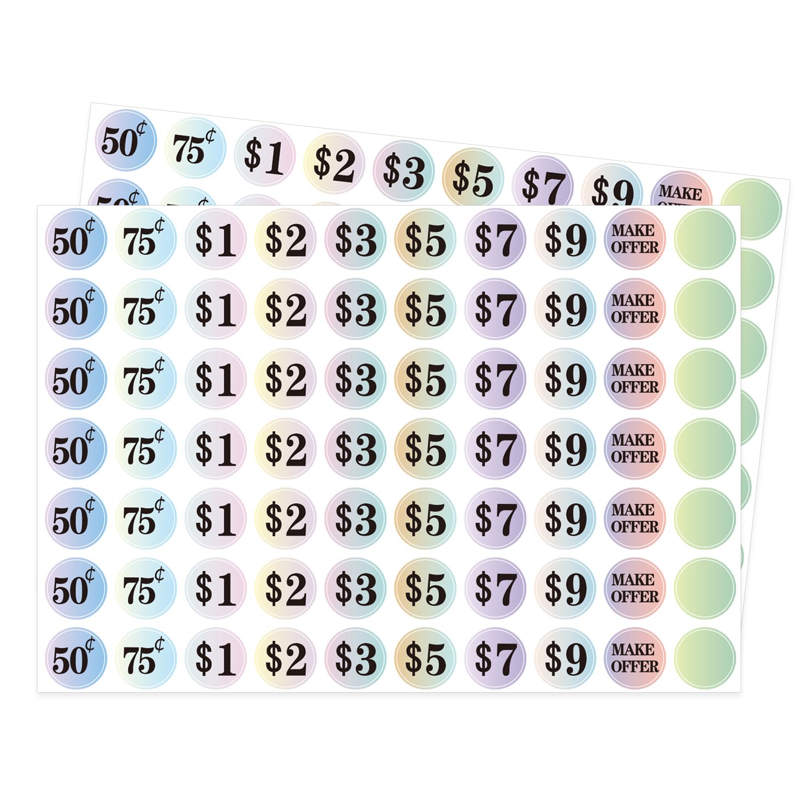 Starboling Garage Sale Stickers,1 Inch Small Yard Sale Stickers,1400 Pcs Garage Sale Price Stickers,Gradient Color Flea Market P