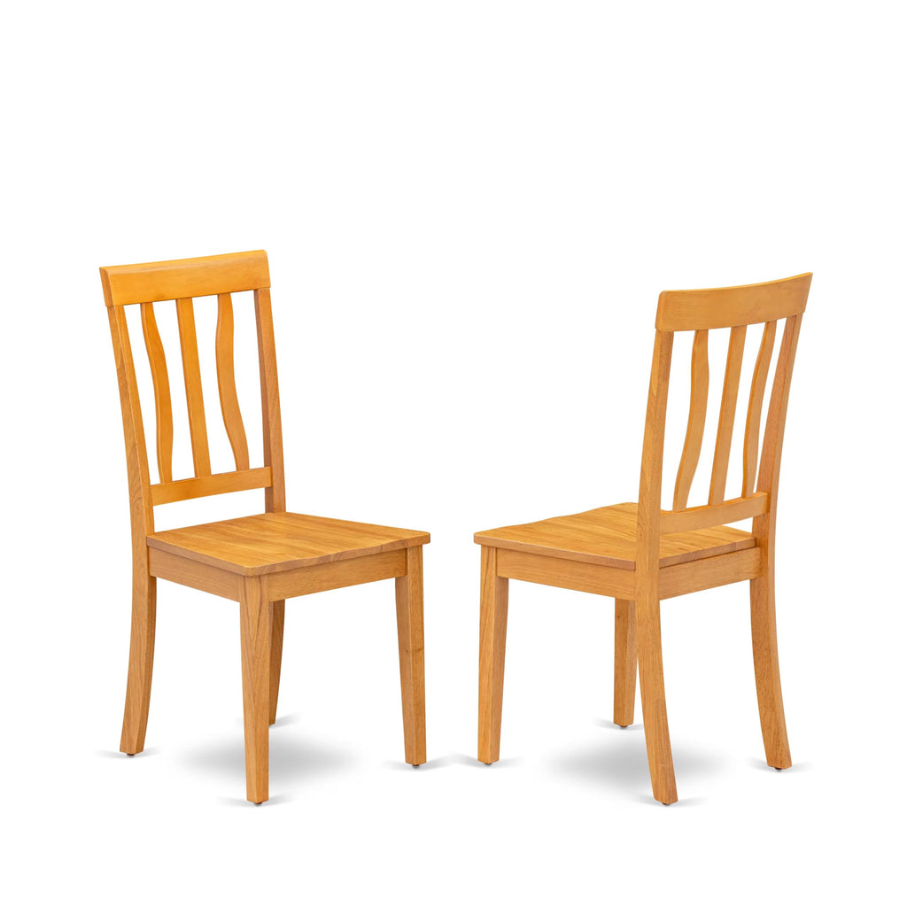East West Furniture AVAT7-OAK-W 7 Piece Dining Table Set Consist of an Oval Dining Room Table with Butterfly Leaf and 6 Wooden Seat Chairs, 42x60 Inch, Oak