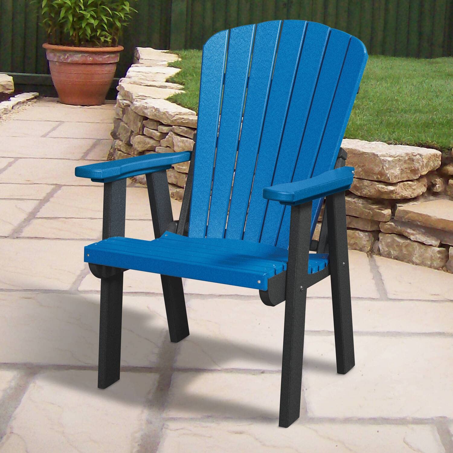 American Furniture Classics 511BBK Fan Back Chair, Blue and Black