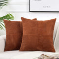 Fancy Homi 2 Packs Rust Decorative Throw Pillow Covers 16X16 Inch For Living Room Couch Bed, Rustic Farmhouse Boho Home Decor, S