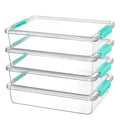 Vtopmart 6 Qt Plastic Storage Bins with Lids, Clear Sensory Bins, Arts Crafts Organizers and Storage, Stackable Containers for H