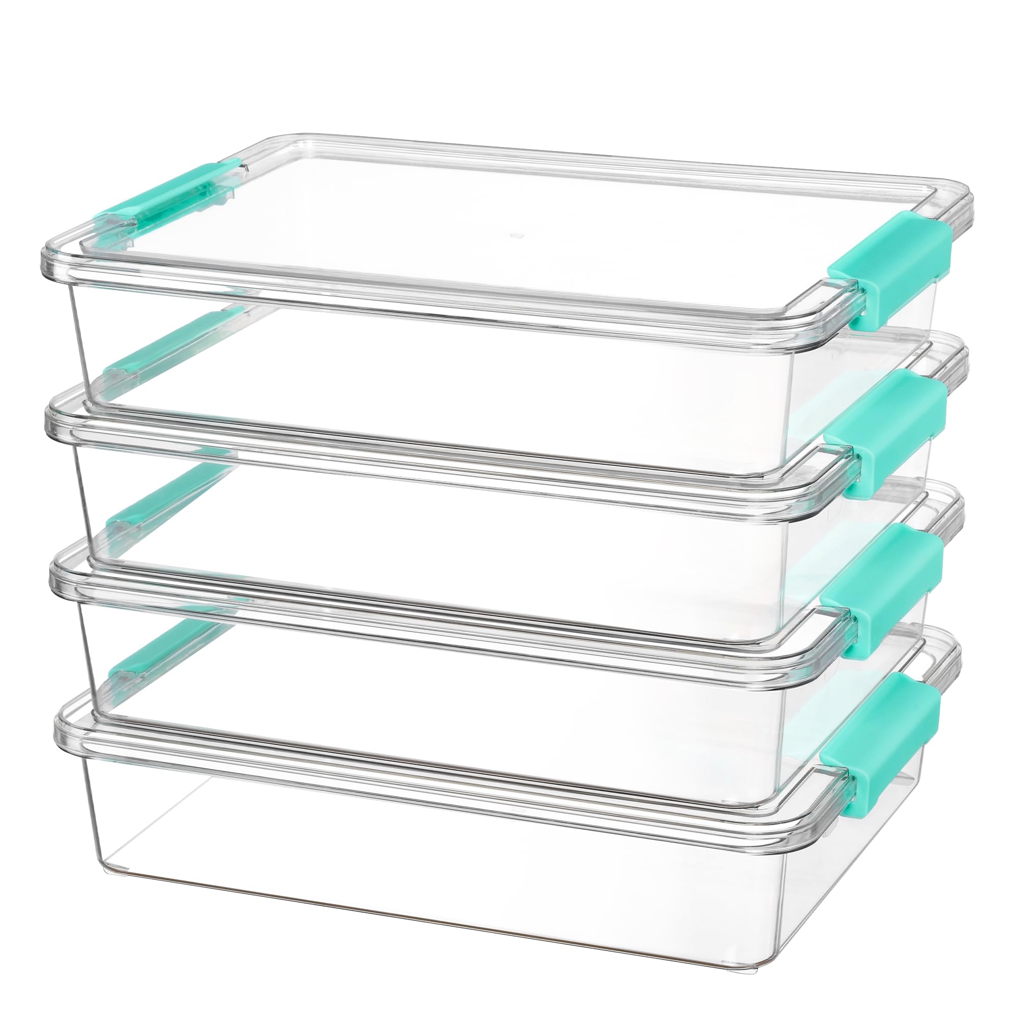 Vtopmart 6 Qt Plastic Storage Bins with Lids, Clear Sensory Bins, Arts Crafts Organizers and Storage, Stackable Containers for H