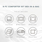 Elegant Comfort Silky Soft 8-Piece Plaid Lodge Bed-In-A-Bag Comforter Set, Includes 4Pc Smart Sheet Set, Comforter, Decorative Pillow, Matching Pillowcases And Shams - Twin/Twin Xl, Sage