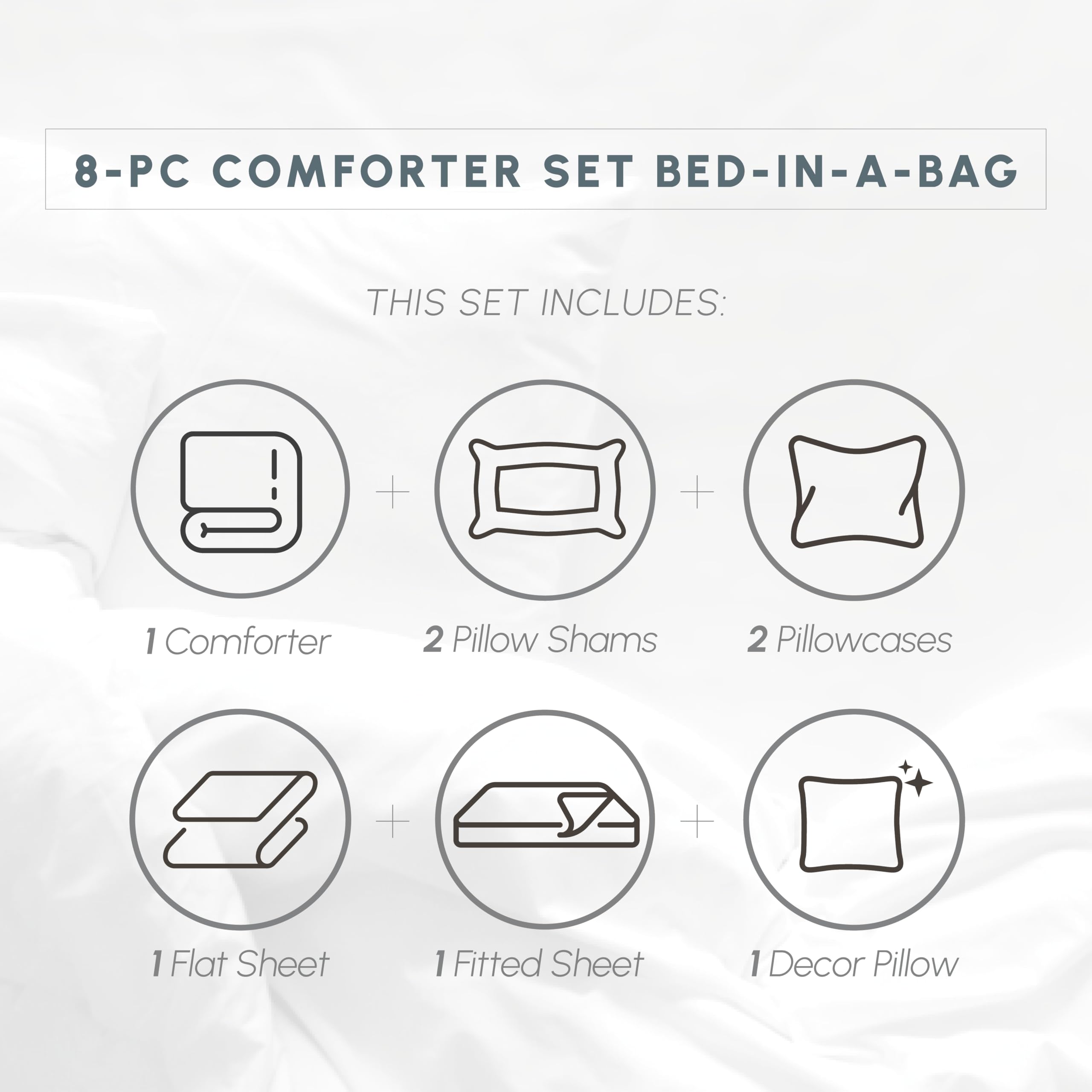 Elegant Comfort Silky Soft 8-Piece Plaid Lodge Bed-In-A-Bag Comforter Set, Includes 4Pc Smart Sheet Set, Comforter, Decorative Pillow, Matching Pillowcases And Shams - Twin/Twin Xl, Sage