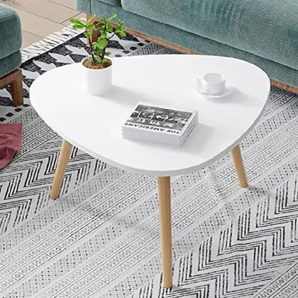 Dion Woods Modern Coffee Table With Center Drawer And Center For Living Room, Bedroom, Kitchen, And Office Decor In An Oval Shap