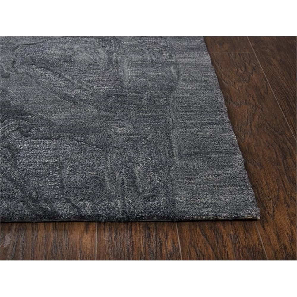 Rizzy Home Alora Decor Emerson 5' X 8' Abstract Dk.Grey/Gray/Rust/Blue Hand-Tufted Area Rug
