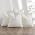 Miulee Cream Linen Pillow Covers Pack Of 4 Decorative Natural Solid Throw Pillow Covers Soft Accent Boho Farmhouse Couch Pillowc