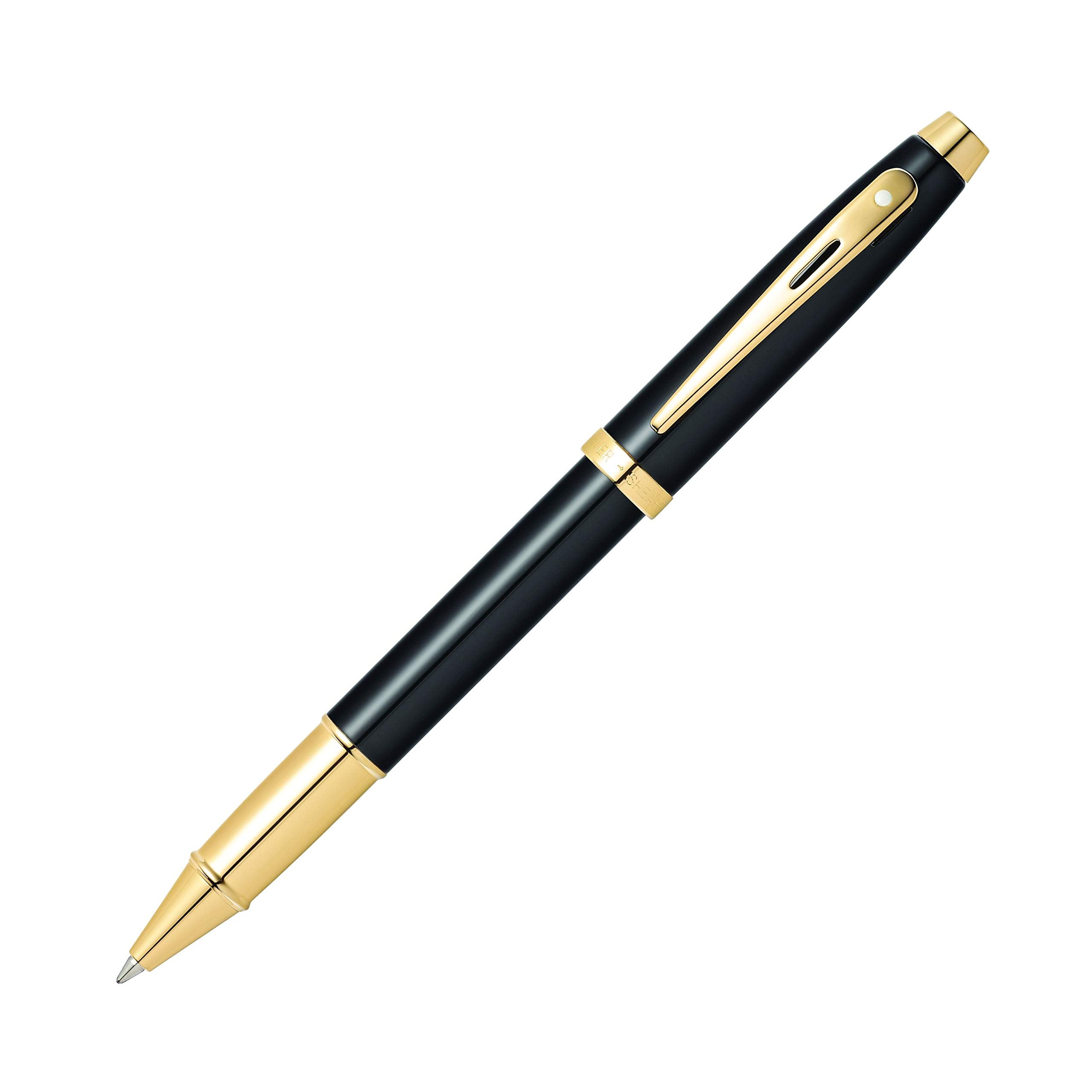 Sheaffer 100 Black Lacquer Rollerball Pen With Gold-Tone Trim