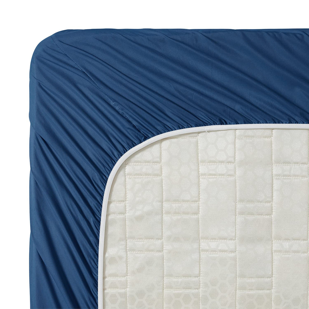 Clara Clark Bed Sheets, Premier 1800 Series 4 Piece Bed Sheet Set, Deep Pocket, Wrinkle, Fade, Stain Resistant, Luxury Soft Bedding Sheets & Pillowcases, Split King, Navy Blue